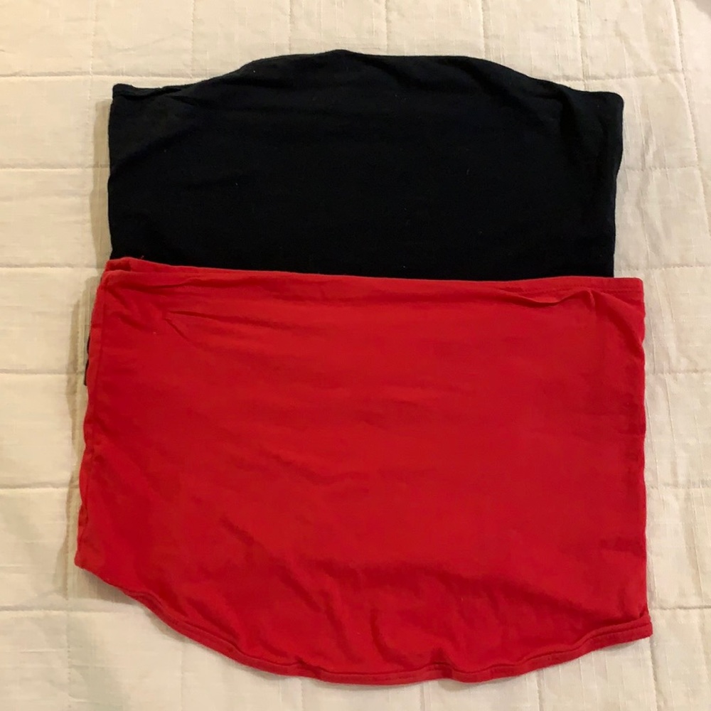 2 tube tops, black and red - 2 for $10